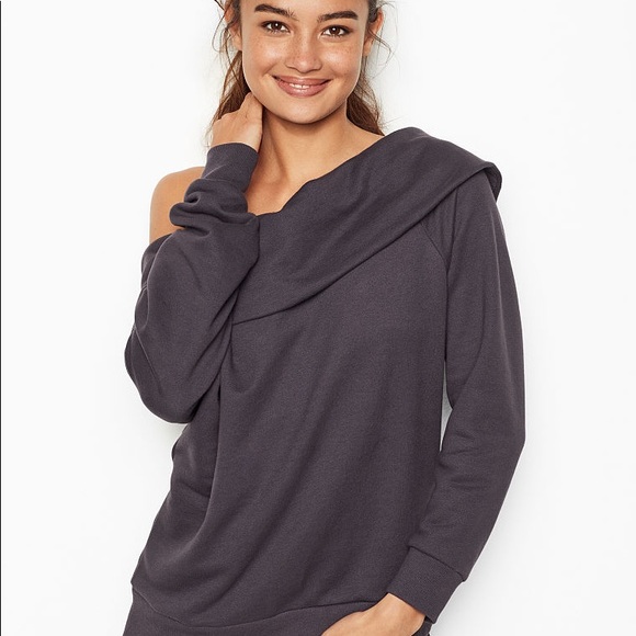 🌟VS SPORT Off the Shoulder Plum Sweatshirt🌟 - Picture 1 of 6